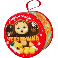 Сладкий новогодний подарок Шкатулка Чебурашка 900 грамм элит
